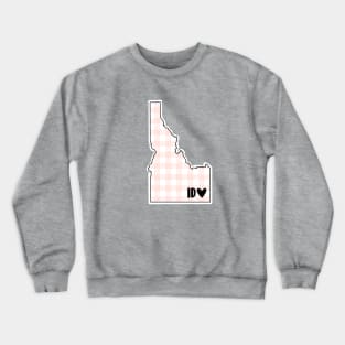 USA States: Idaho (pink plaid) Crewneck Sweatshirt